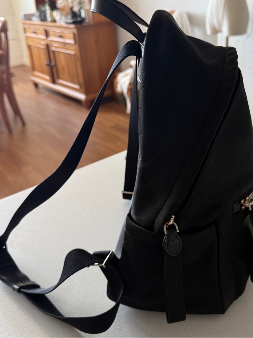 kate spade Black Nylon Backpack with Gold Hardware 13”H x 12”W x 5” D - Picture 5 of 8